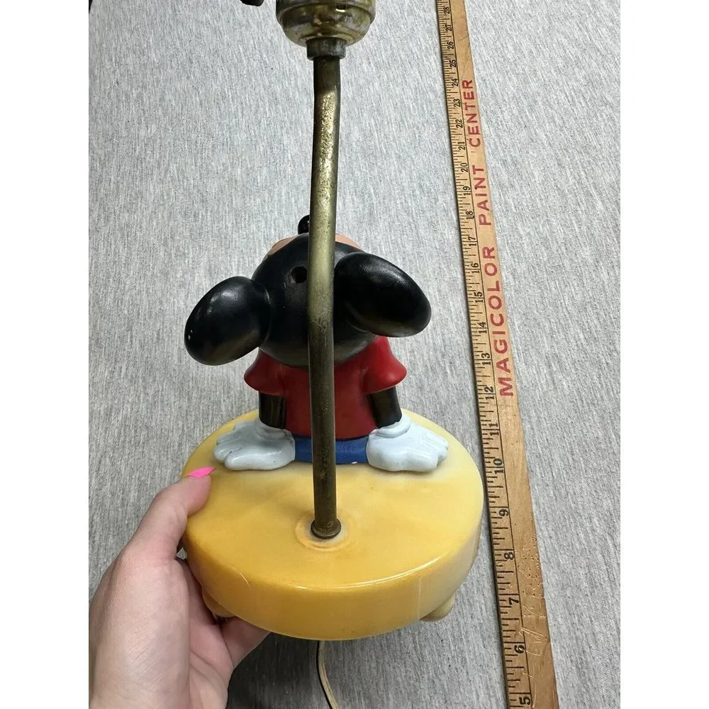 Vintage 1960s Mickey Mouse Table Lamp/Night Light Rubber Walt Disney WORKS GREAT
